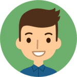An avatar of a man in a blue shirt.