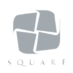 The square logo on a black background.
